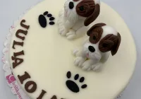 Tort z pieskami Jack Russell Terrier